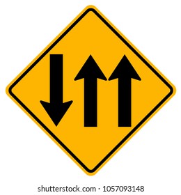Three Lane Traffic Road Sign,Vector Illustration, Isolate On White Background Label. EPS10 