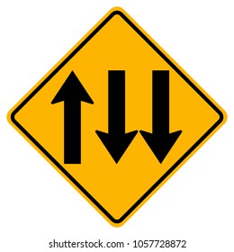 Three Lane Traffic Road Sign,Vector Illustration, Isolate On White Background Label. EPS10 