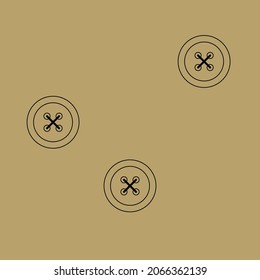 Three large buttons are sewn on a light background