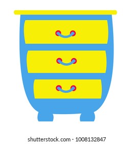 Three layer drawer with bright colors