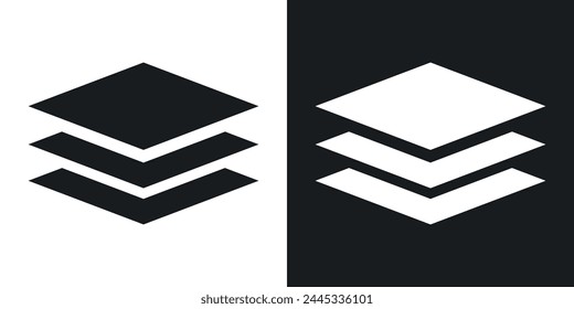Three Layer Fabric and Protective Icons. Multi-Layered Material and Safety Symbols.