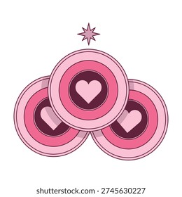 Three layered hearts stacked with sparkle top for romantic designs