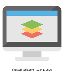 
Three layers in a computer screen denoting web layers 

