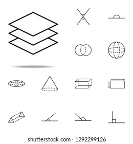 three layers icon. Geometric figures icons universal set for web and mobile