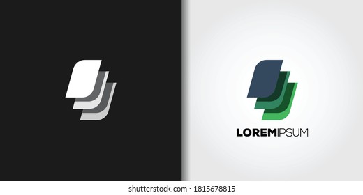 three layers logo template set vector