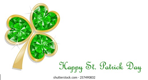 Three leaf clover diamond for St. Patrick's day