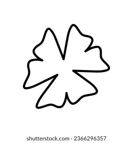 Three leaf clover icon. Good luck charm. Outline of shamrock. Happy St. Patrick day. Vector illustration