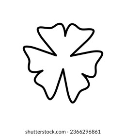Three leaf clover icon. Good luck charm. Outline of shamrock. Happy St. Patrick day. Vector illustration