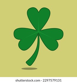 Three leaf clover icon St. Patrick's day symbol.