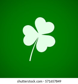 Three leaf clover icon. St. Patrick's day symbol. Vector illustration, eps 10.