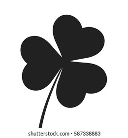 Three leaf clover icon. St. Patrick's day symbol. Vector illustration, eps 10.