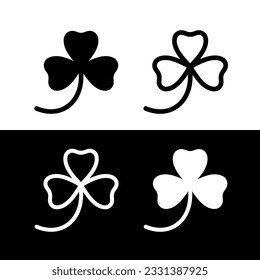 Three leaf clover icon. Symbol of Ireland and good luck. Attribute of the Irish Leprechaun.