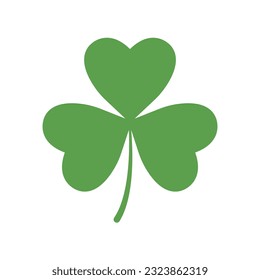 Three leaf clover icon. Vector illustration. Isolated object on white background.