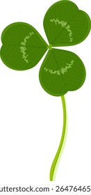 Three Leaf Clover Illustration Isolated on White Background