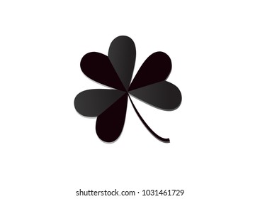 Three leaf clover isolated on white, vector illustration for St. Patrick's day.