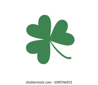 Three leaf clover isolated on white, vector illustration for St. Patrick's day 