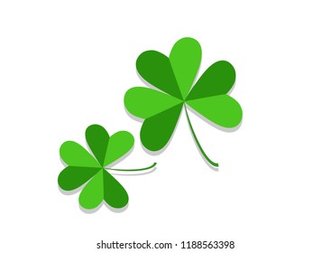 
Three leaf clover isolated on white, vector illustration for St. Patrick's day 