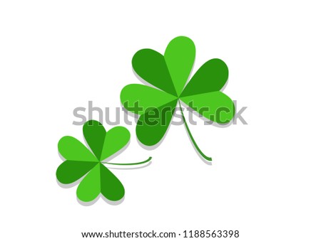 
Three leaf clover isolated on white, vector illustration for St. Patrick's day 