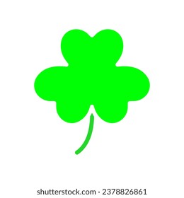 Three leaf clover line icon. Greenery, ecology, forest, green peace, let's save nature, cleanliness, life. Vector color icon on white background for business and advertising.