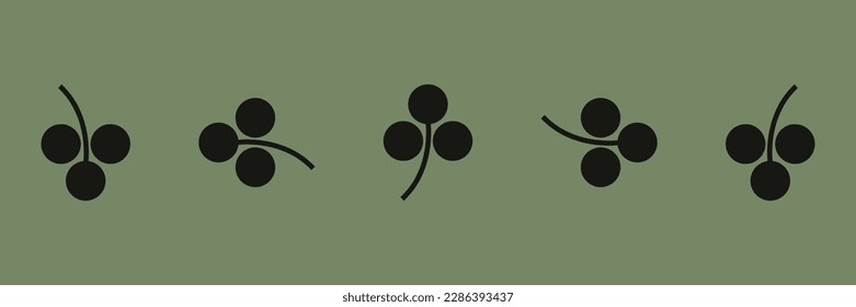 Tres trébol de hojas sobre fondo verde