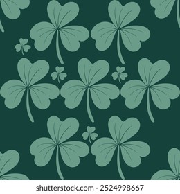 three Leaf Clover Pattern green background