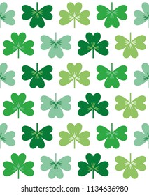 Three leaf clover seamless pattern. Vector illustration.