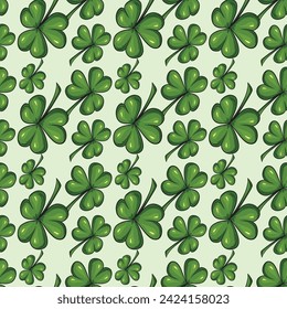 Three leaf Clover Seamless Vector Pattern Design