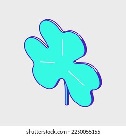 Three leaf clover shamrock isometric vector icon illustration