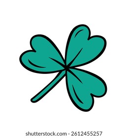 three leaf clover st. patrick day doodle vector illustration hand drawn cartoon