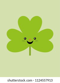 Three leaf clover. St. Patrick's day symbol. Vector illustration.