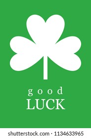 Three leaf clover. St. Patrick's day symbol. Vector illustration.