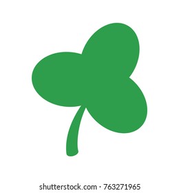 Three leaf clover. Vector icon. St Patricks day. Clover silhouette isolated on white background.