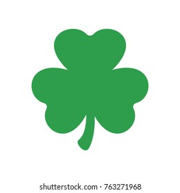 Three leaf clover. Vector icon. St Patricks day. Clover silhouette isolated on white background.