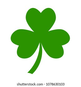 Three leaf green clover hand draw. Lucky quatrefoil. Good luck symbol. Decoration for greeting cards, patches, prints for clothes, emblems