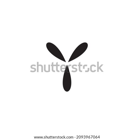 
three leaf letter Y simple symbol logo vector