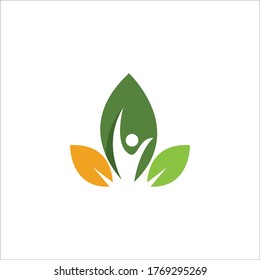 diseño del logotipo de tres hojas. plantilla de logotipo ecológico de hoja verde - vector