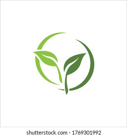 diseño del logotipo de tres hojas. plantilla de logotipo ecológico de hoja verde - vector