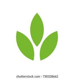 three leaf logo design template vector