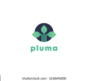 Three leaf Logo icon Design element