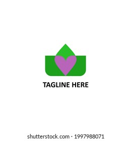 Three leaf logo with love sign in the middle