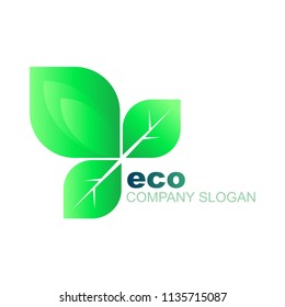 
three leaf logo with simple display, logo ready to use