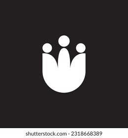 three leaf people design logo.