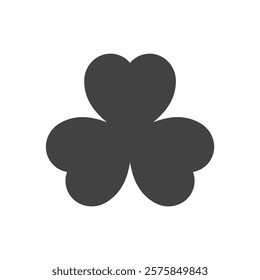 three leaf shamrock icon symbol vector isolated on white background