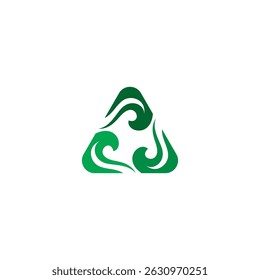 three leaf triangle logo design. circle leaf icon