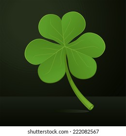 Three leafs green clover vector illustration.