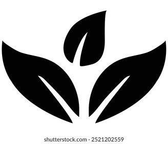 three leafs symbol icon vector illustration