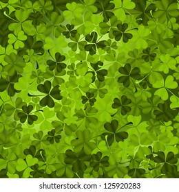 Three leaved shamrock seamless pattern.