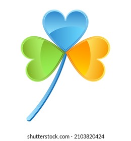 Tres hojas el logo de Clover, símbolo de suerte. Ilustración del vector abstracto.