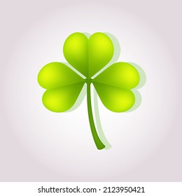 Drei Blätter Klee. Realistische isolierte Pflanze. Dekorationselement für den Feiertag von Saint Patrick.