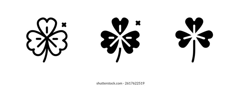 Three Leaves Clover Vector Icon set